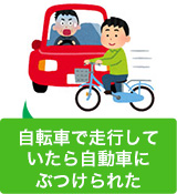 自転車で走っていたら車にぶつけられた